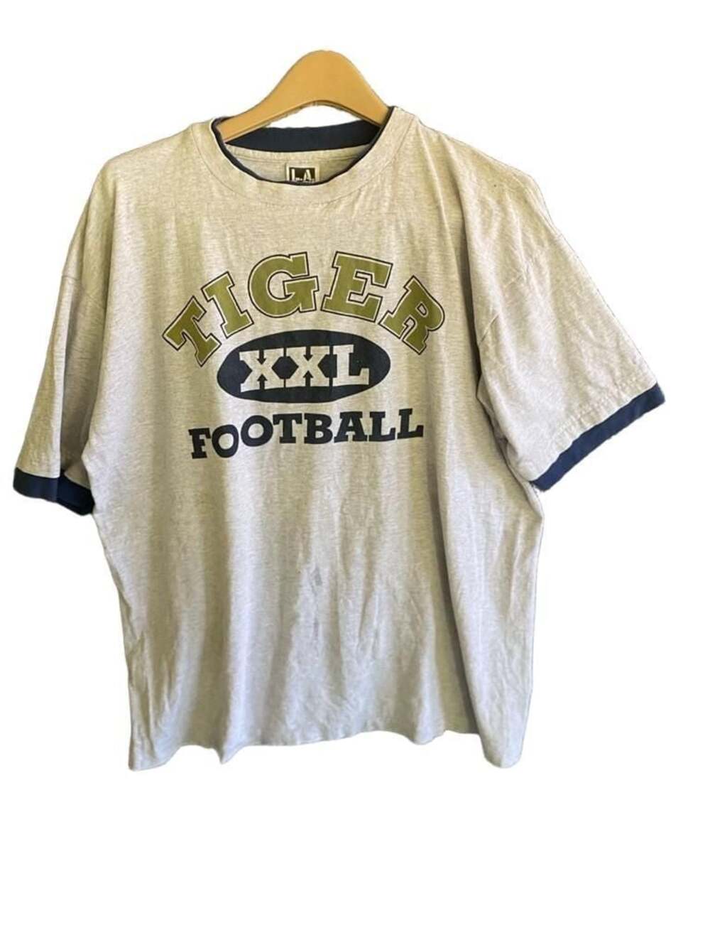 Vintage L.A. Sportswear Heather Grey Tiger Football Graphic T-Shirt